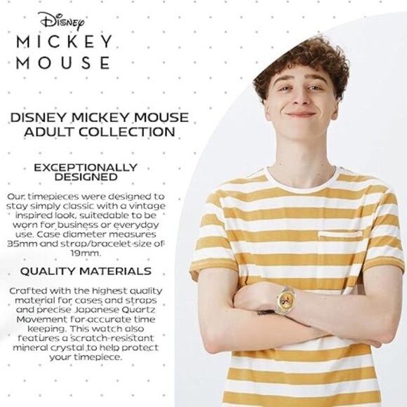 NWT - Disney Adult Classic Metal Bracelet Analog Quartz Watch - Picture 5 of 16